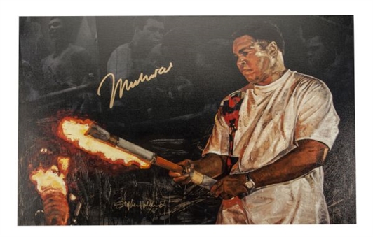 Muhammad Ali Signed Limited Edition Stephen Holland Hand Enhanced Giclee on Canvas  